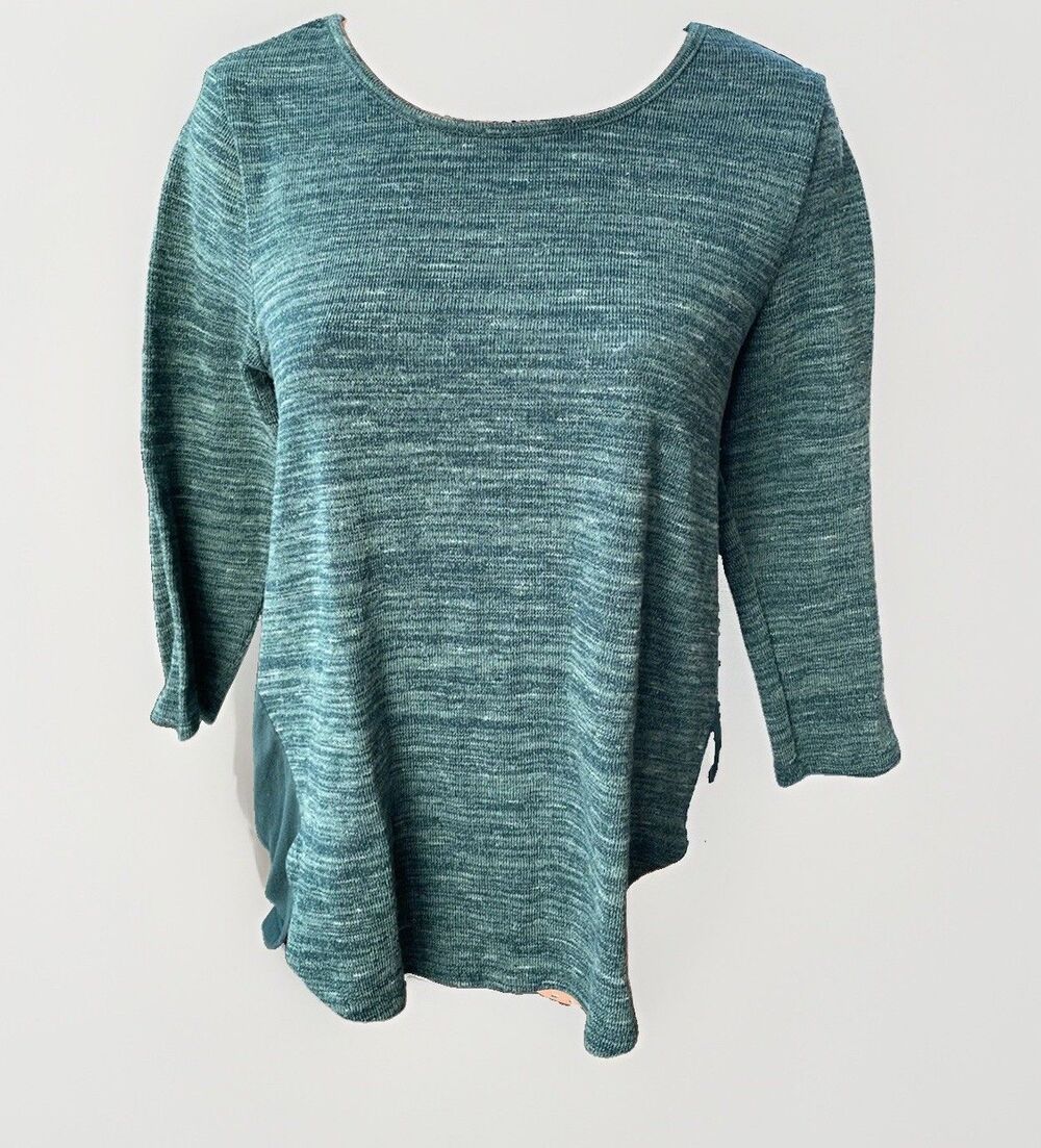 Kate & Mallory Green Lightweight Sweater Size XS Mixed Knits Tunic Hi Lo